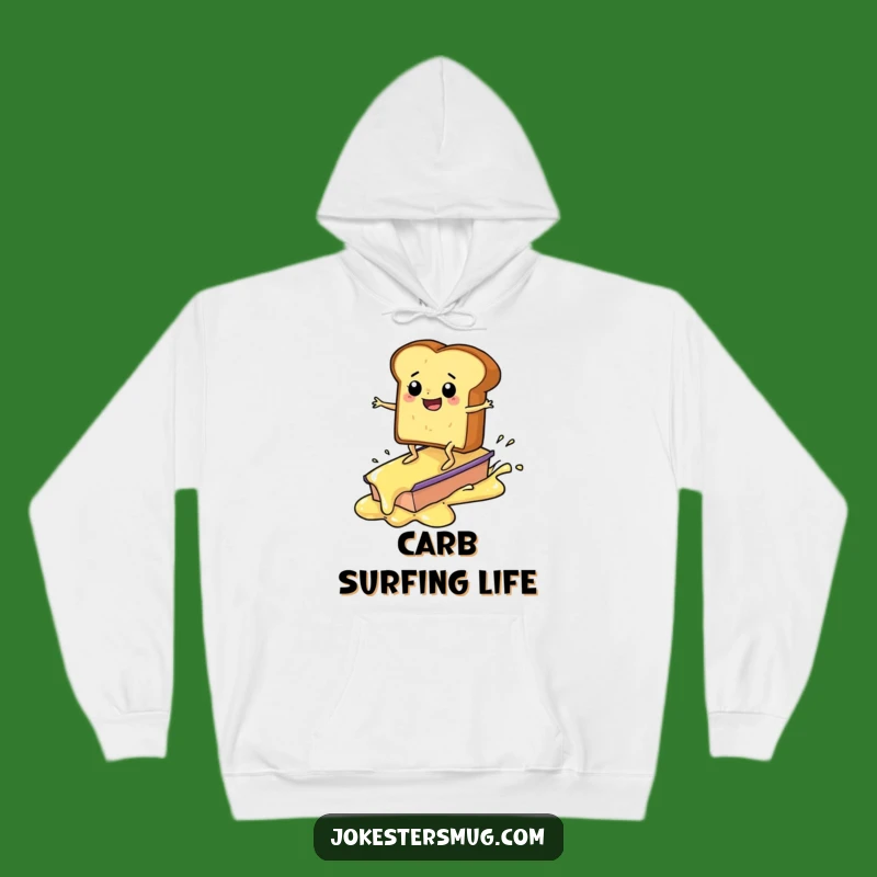 Funny Toast Surfer Hoodie: Warm Up with Hilarious Breakfast Vibes