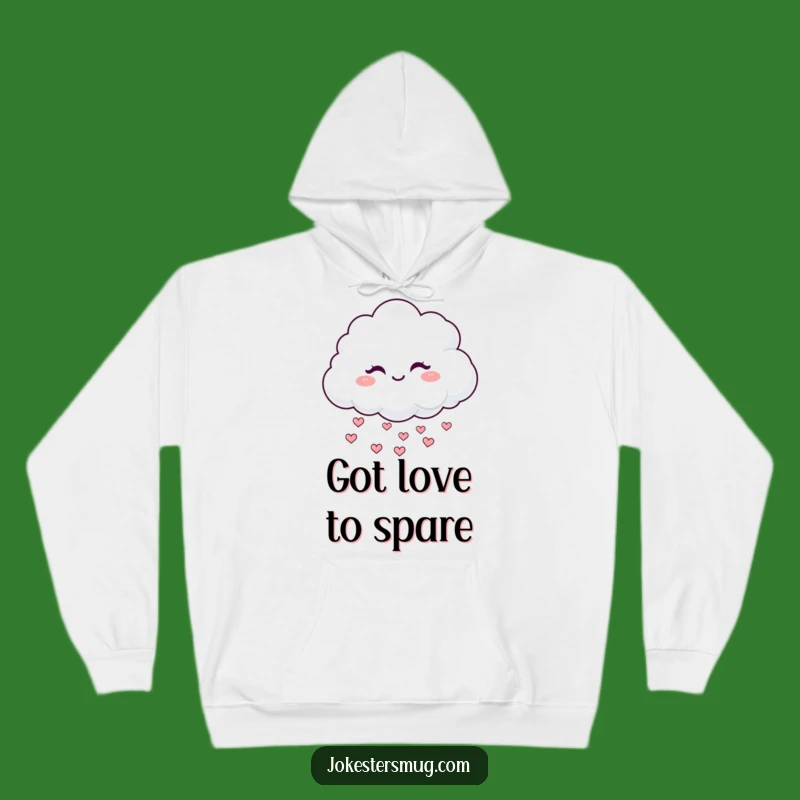 Funny Winking Cloud Hoodie: Cozy Comfort with Mischievous Hearts