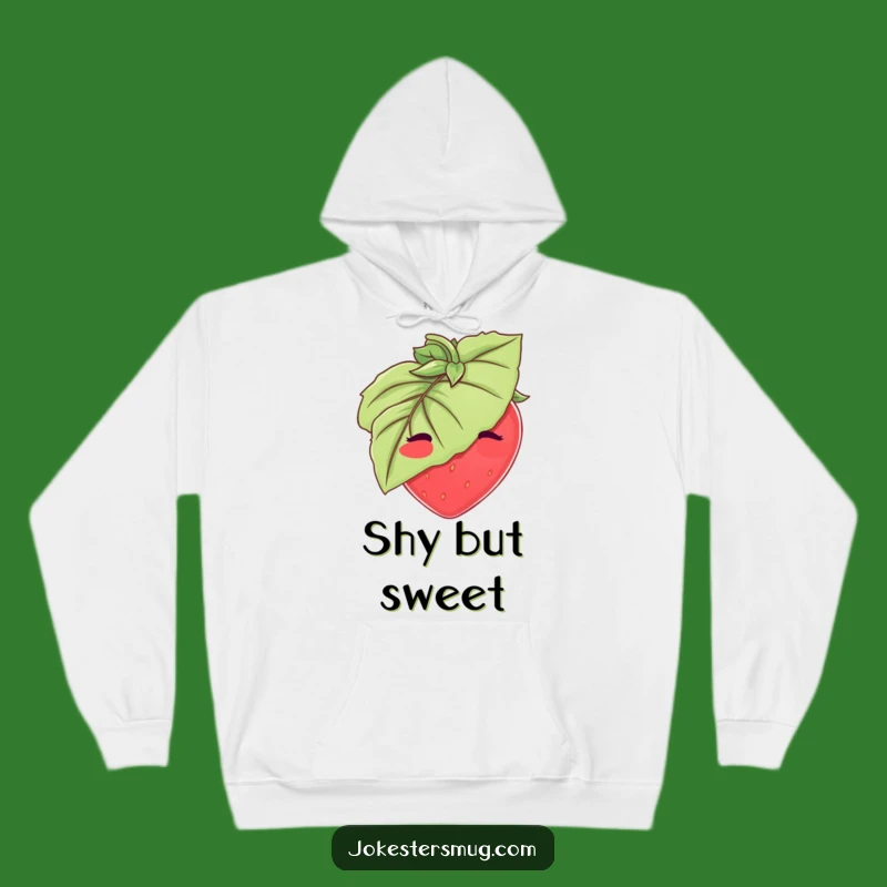 Funny Strawberry Hoodie: Cozy Shy Design, Warm and Funny Gift