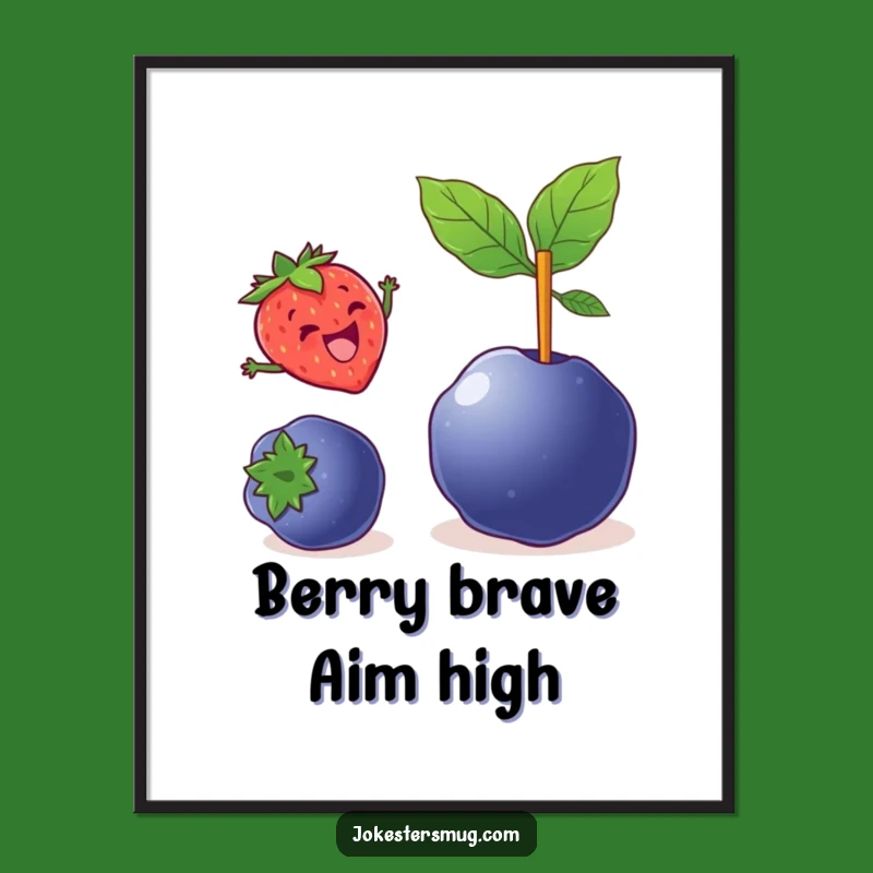Funny Free Printable Strawberry Wall Art: Fruity Acrobatics, Downloadable Art Print