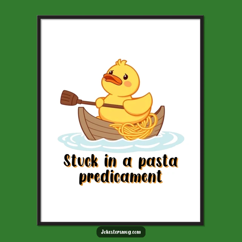 Free Printable Wall Art: Duck & Spaghetti Boat, Humorous Downloadable Decor for Quirky Spaces