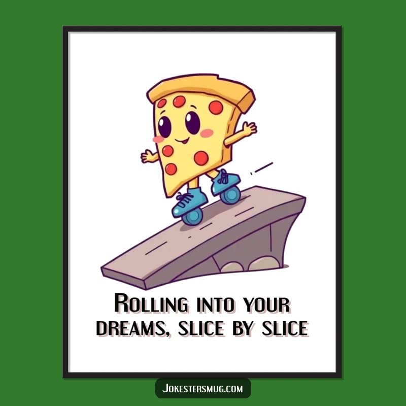 Free Printable Wall Art: Hilarious Pizza Skater Design for a Quirky, Fun Space