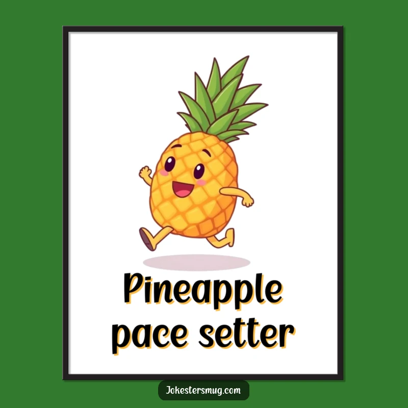 Free Printable Wall Art: Marathon Pineapple Funny Runner Downloadable Kitchen or Gym Decor