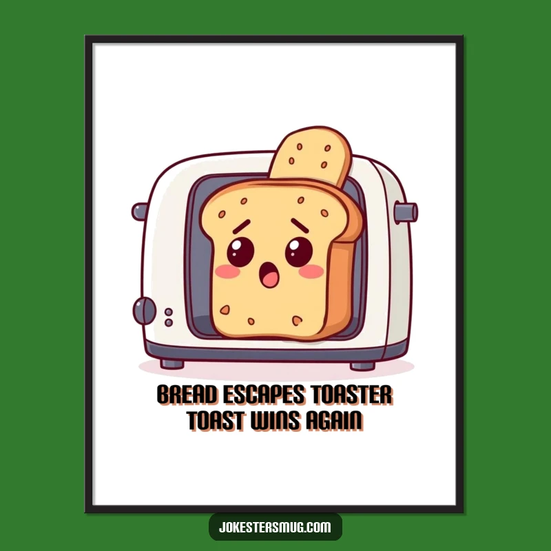 Funny Free Printable Wall Art: Escaping Bread - Quirky Downloadable Kitchen Decor!