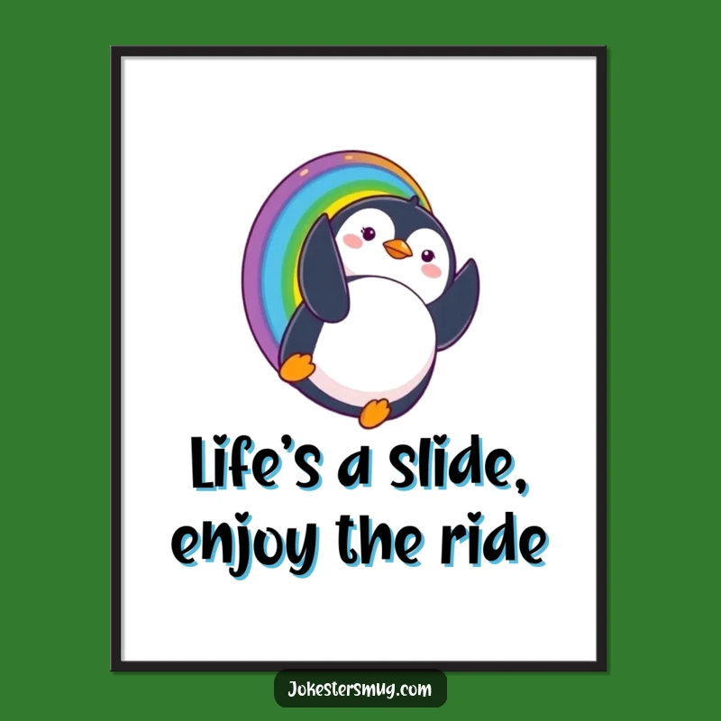 Free Printable Wall Art: Upside Down Penguin Rainbow Funny Downloadable Art