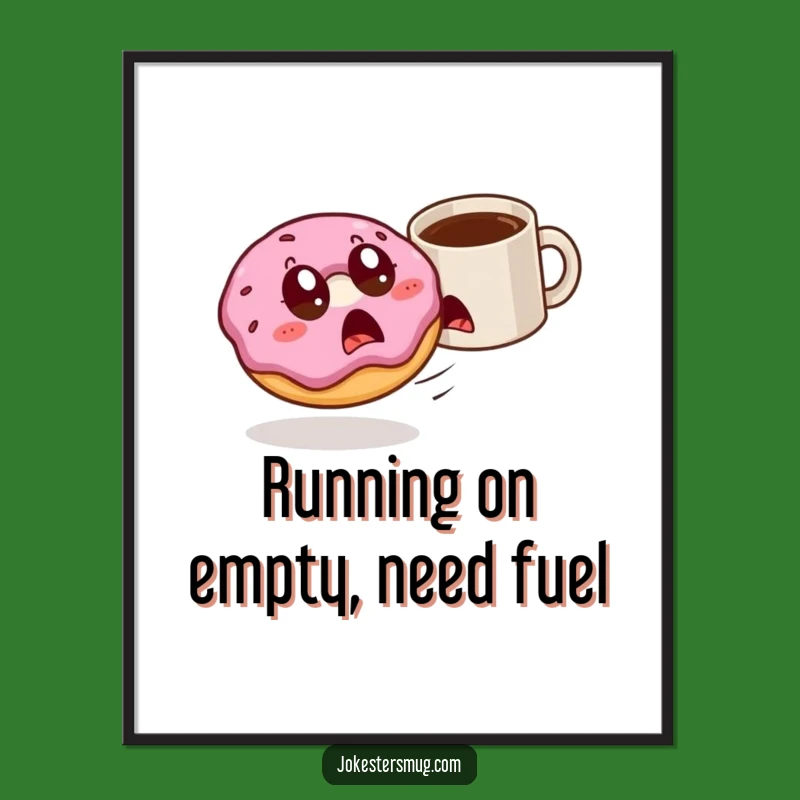 Funny Free Printable Wall Art: Donut Chase - Quirky DIY Downloadable Decor