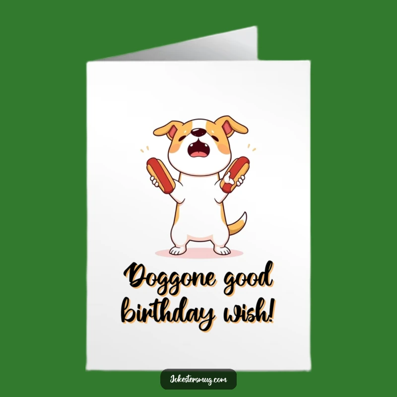 Free Printable Dog Birthday Card - Hot Dog Juggle Fail Downloadable!