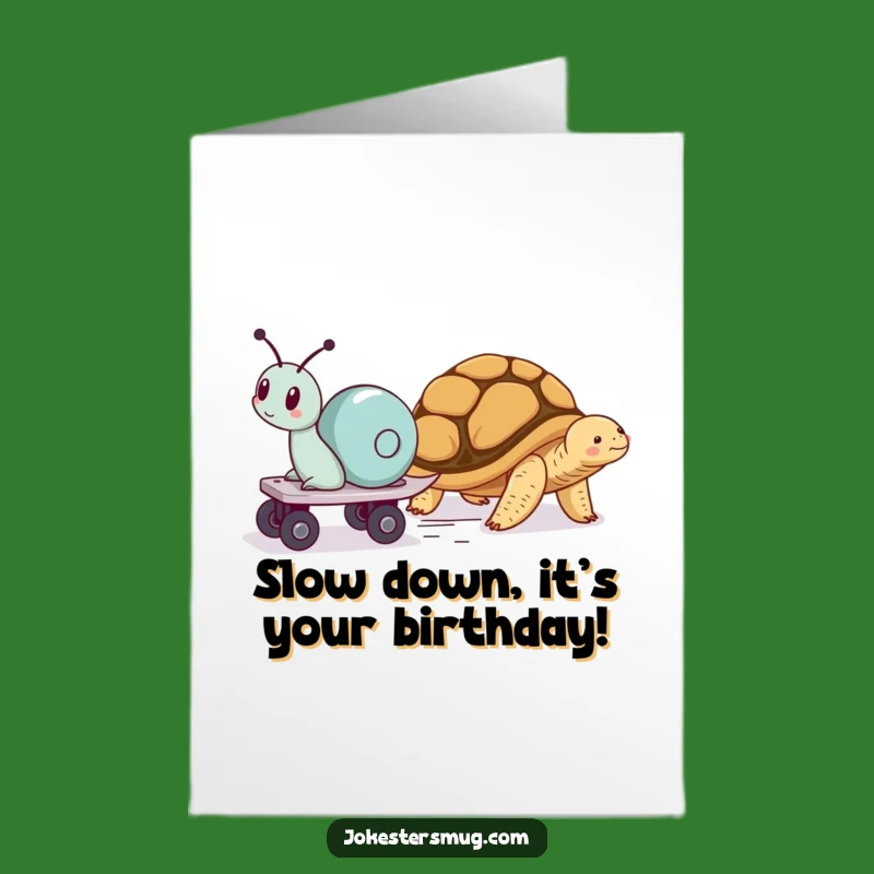Free Printable Birthday Card: Speedy Snail Roller Skates Funny Downloadable Gift