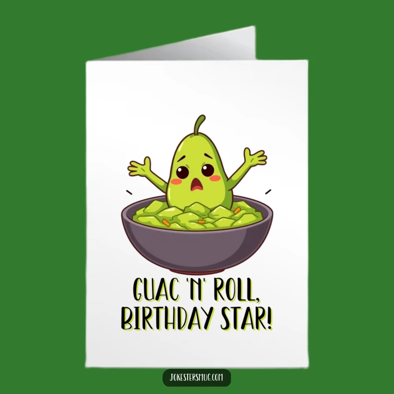 Free Printable Funny Avocado Birthday Card: Guac Dive Kawaii, Downloadable Hilarious Greeting