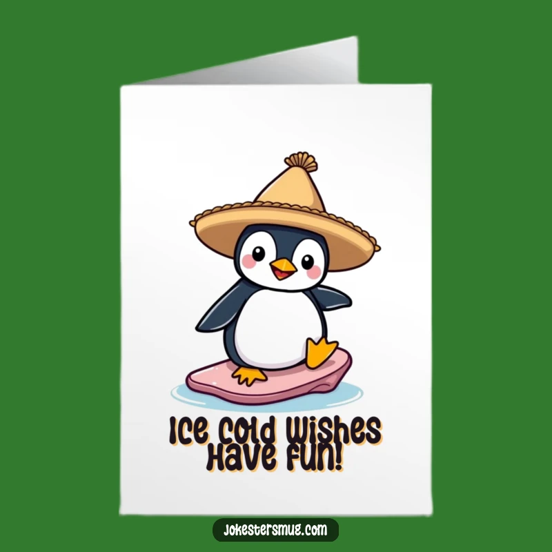 Free Printable Funny Penguin Surfer Birthday Card - Hilarious Downloadable Gift!