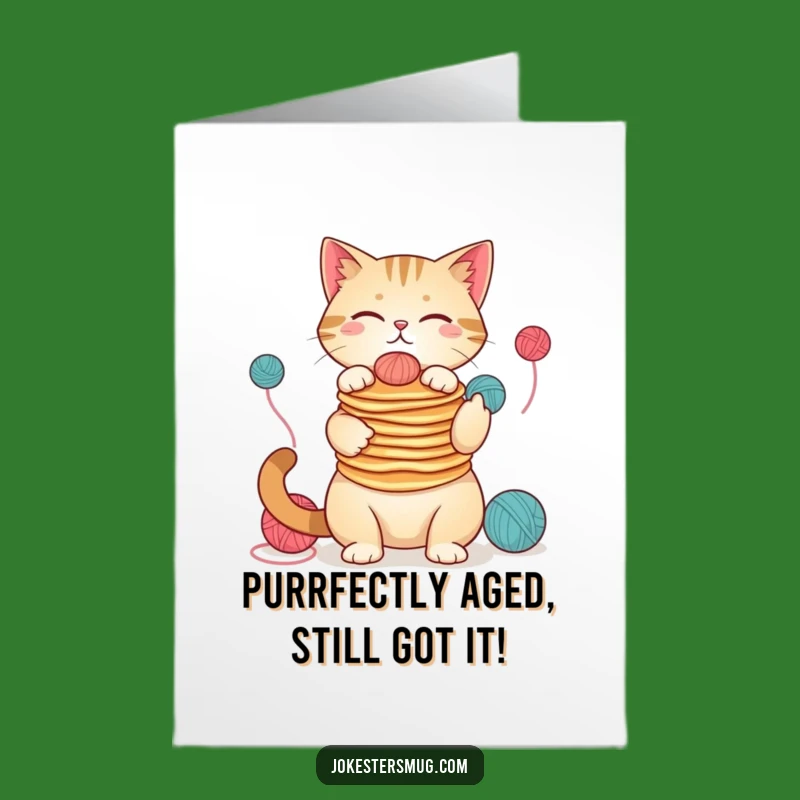Free Printable Birthday Cat Card: Hilarious Pancake Juggling for a Purrfectly Funny Gift