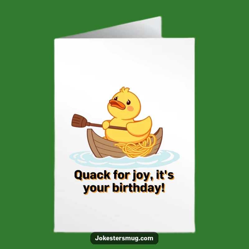Free Printable Birthday Card: Confused Duck & Spaghetti Boat, Hilarious Downloadable Gift