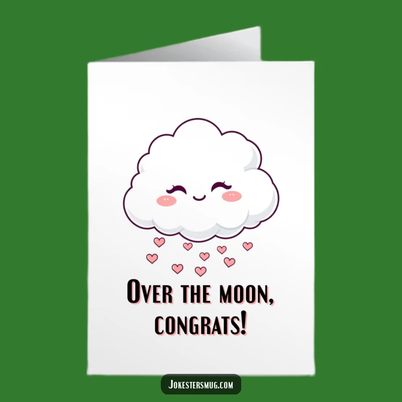 Free Printable Cloud Congrats Card: Winking Hearts for a Downloadable Gift