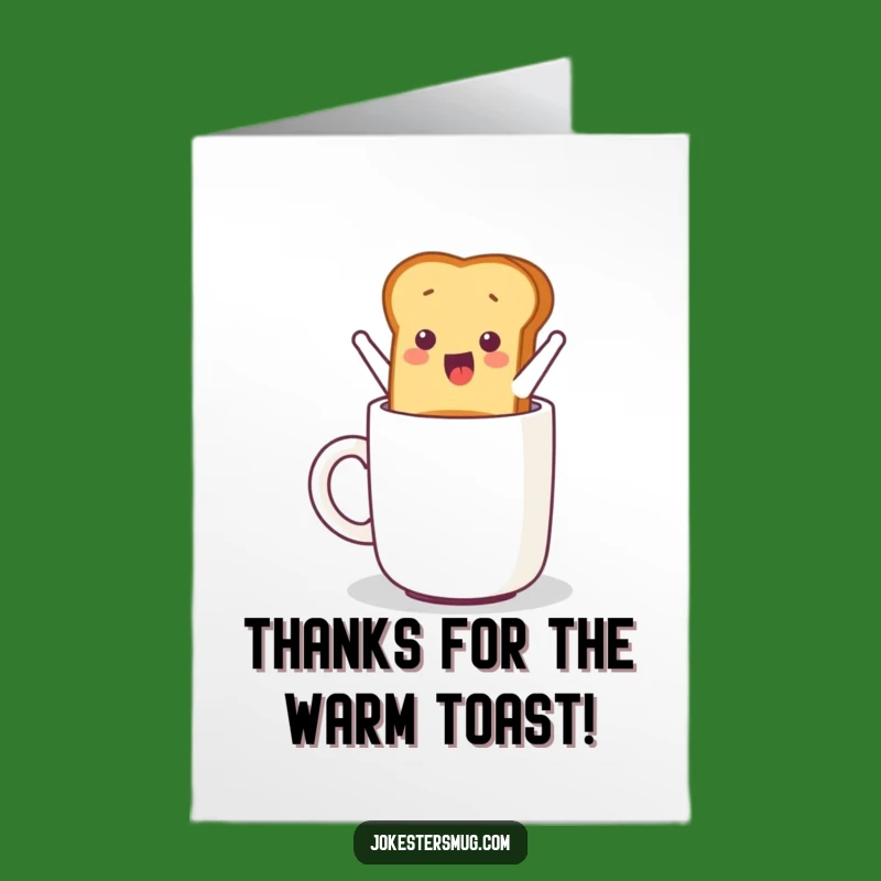 Free Printable Thank You Card: Toast Jumping Mug - Express Thanks with Humor