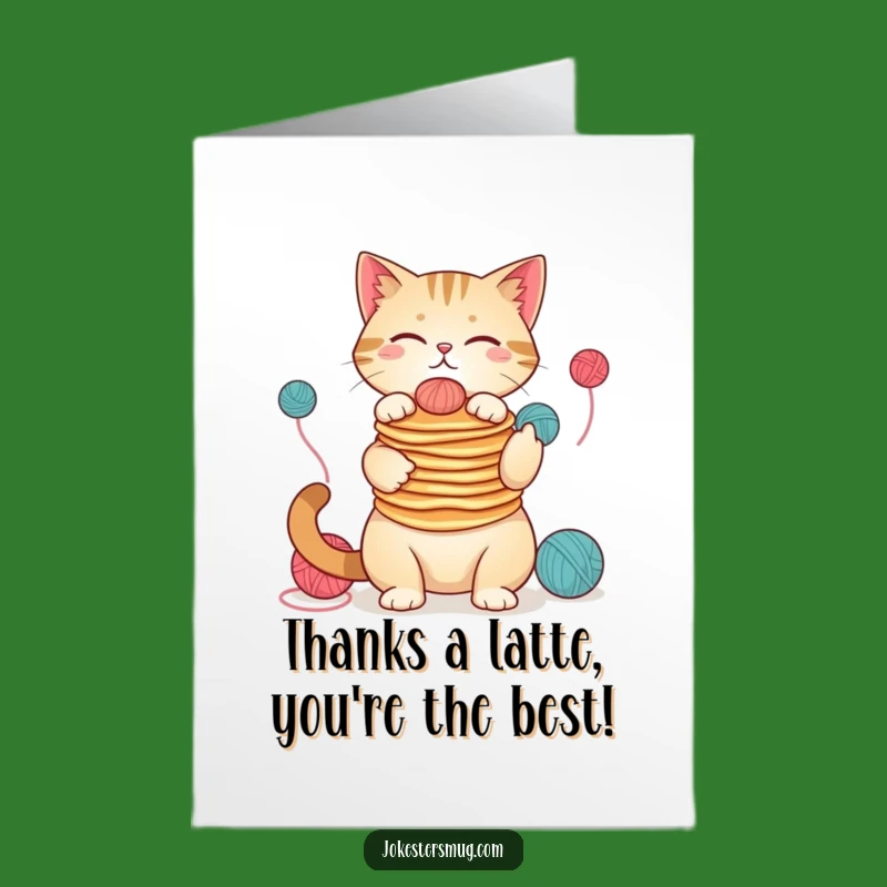 Free Printable Thank You Card: Cat's Pancake Juggling for a Hilarious Gratitude Express