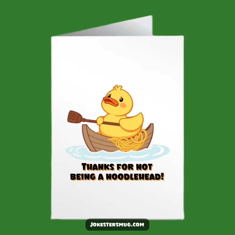 Free Printable Thank You Card: Duck & Spaghetti Boat, Whimsical Downloadable with Gratitude