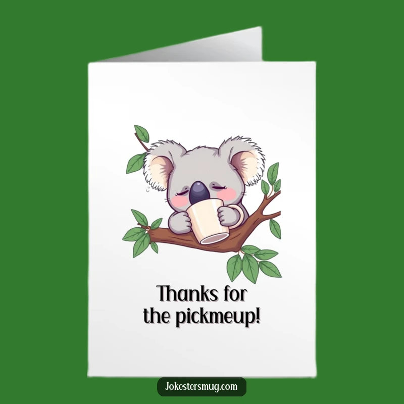 Free Printable Thank You Card: Koala's Mug Snooze - Adorable Downloadable Gratitude