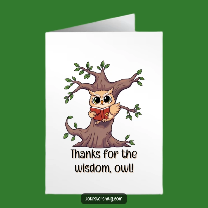 Free Printable Thank You Card: Startled Owl Book Fall - Express Thanks Humorously