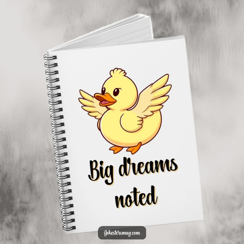 Funny rubber duck flying notebook, with homemade wings, humorous and practical stationery, an excellent funny gift.