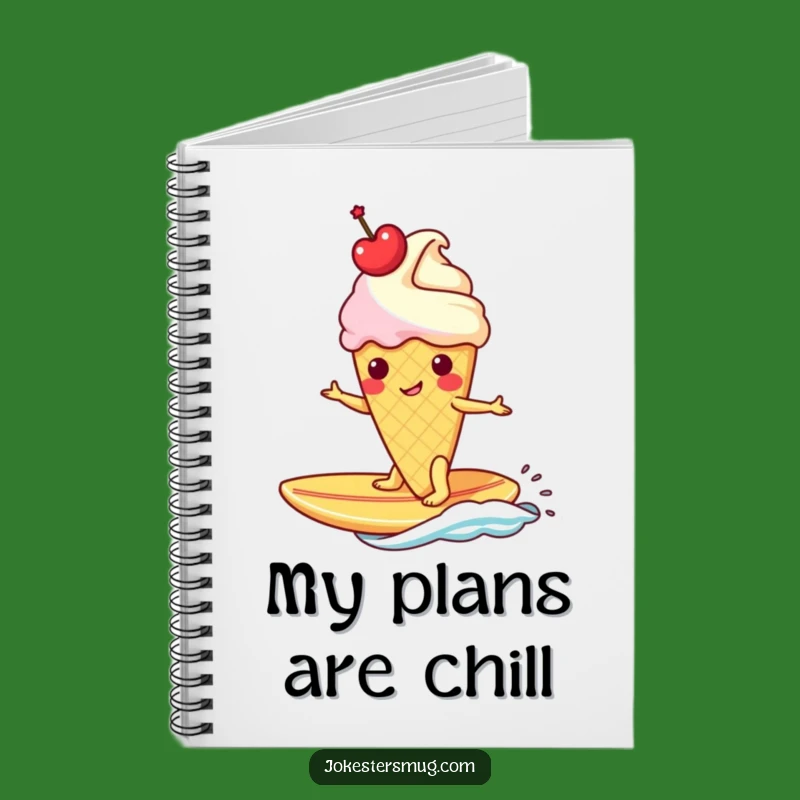Funny Ice Cream Banana Surfboard Notebook: Journal Your Jokes