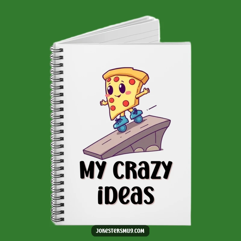 Funny Pizza Roller Skater Notebook - Jot Down Ideas with Hilarious Flair