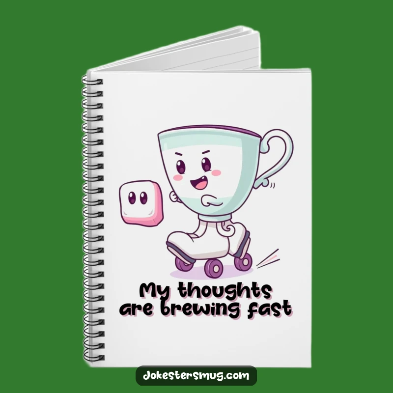 Funny Roller Skating Teacup Notebook: Jot Down Ideas with Whimsical Speed