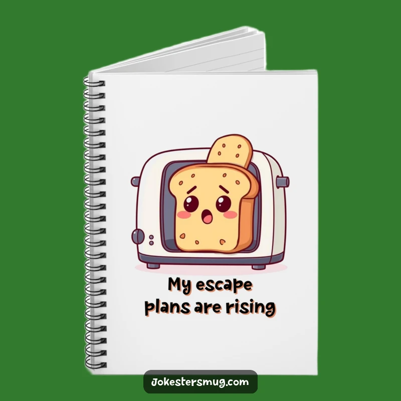 Funny Toaster Escape Bread Notebook: Jot Down Ideas with Breakfast Hilarity