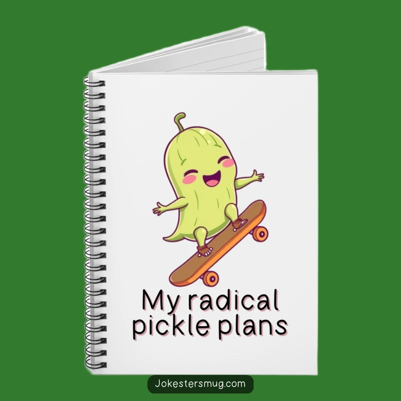 Funny Pickle Skater Notebook: Jot Down Your Notes With A Giggling Pickle - Cool Funny Gift!