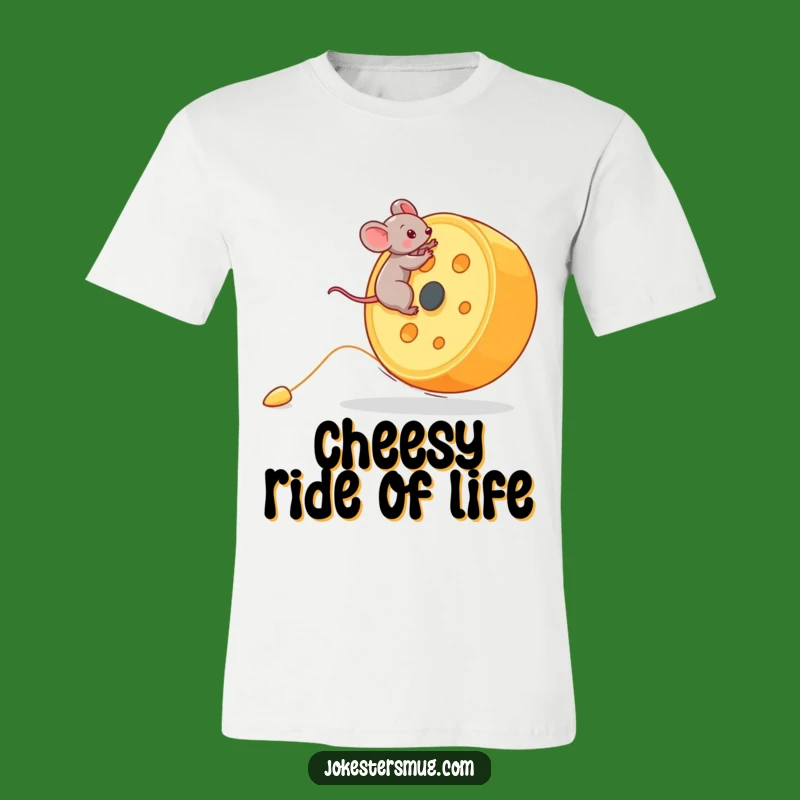 Funny Mouse T-Shirt: Epic Cheese Wheel Ride, Hilarious Adventure Funny Gift