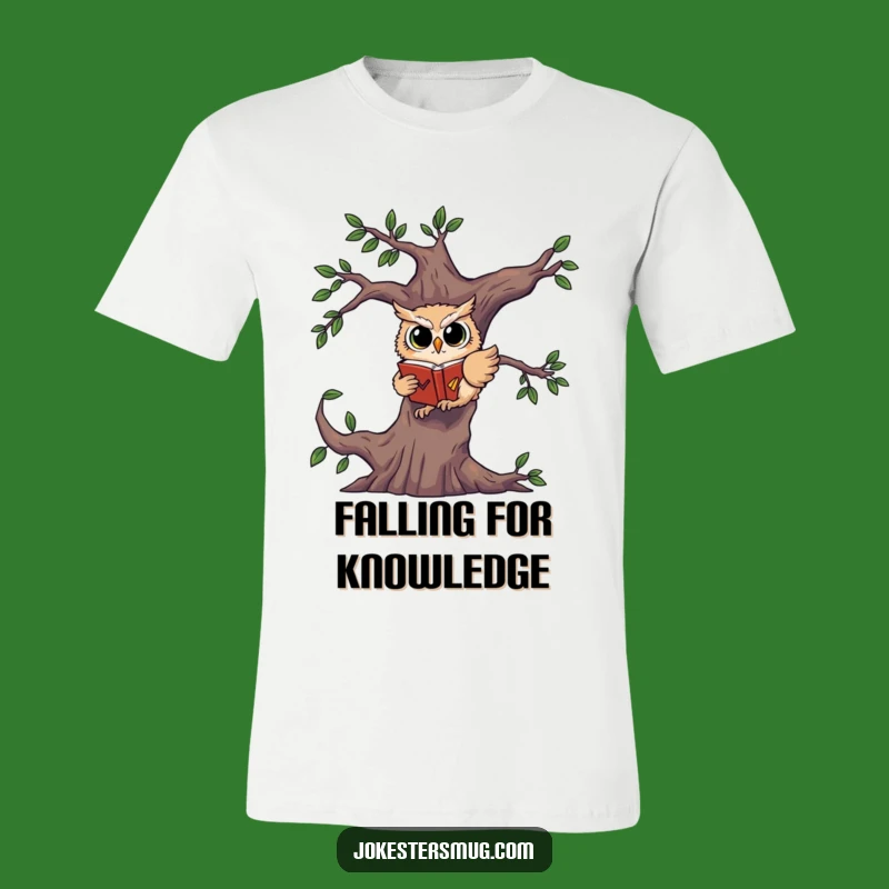 Funny Owl Book T-Shirt: Startled Fall Graphic, Hilarious Apparel for Bookworms