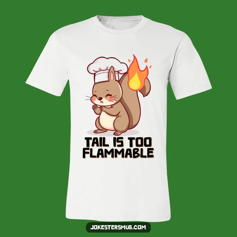 Funny Squirrel Chef Fire T-Shirt - Hilarious Animal Chef Art Tee, Funny Gift