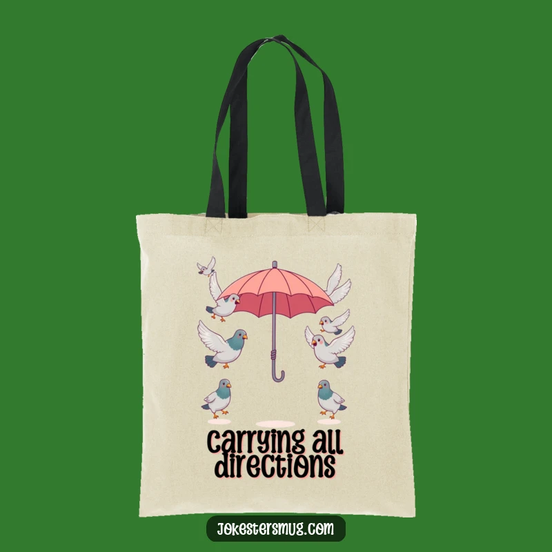 Funny Pigeon Umbrella Tote Bag, Flock Carry-All, Chic & Humorous Accessory