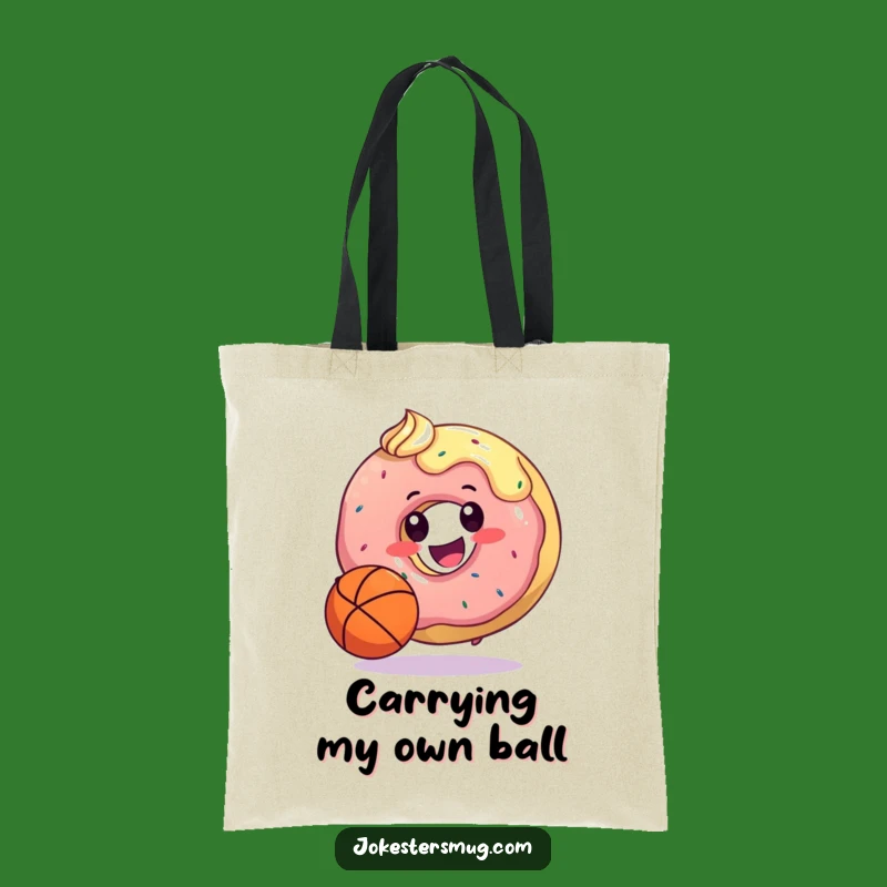 Funny Donut Basketball Tote Bag: Hilarious Carry-All for Sweet Sports Fans