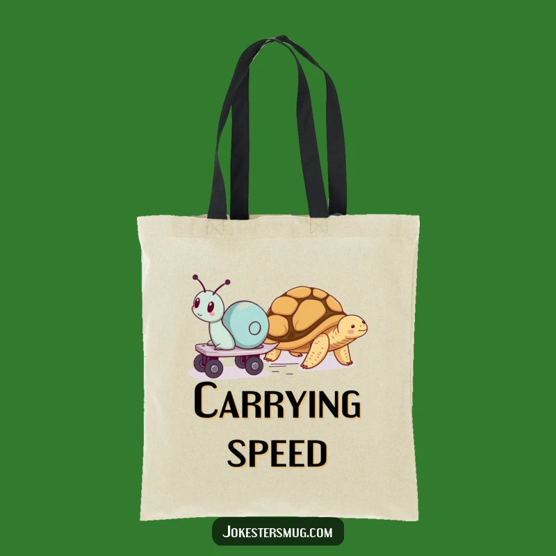 Funny Snail Skater Tote Bag Carry Tortoise Nap Race Humor Gift