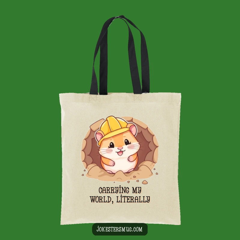 Funny Hamster Hard Hat Tote Bag: Carry Your Tools & Giggles