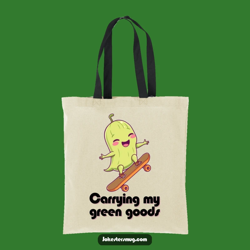 Funny Pickle Ollie Tote Bag: Carry Your Gear With A Giggling Skater - Practical Funny Gift!