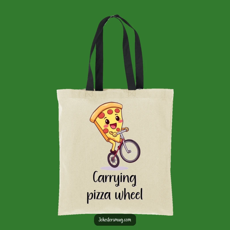 Funny Pizza Unicycle Tote Bag: Carry Your Goods with Humorous Style