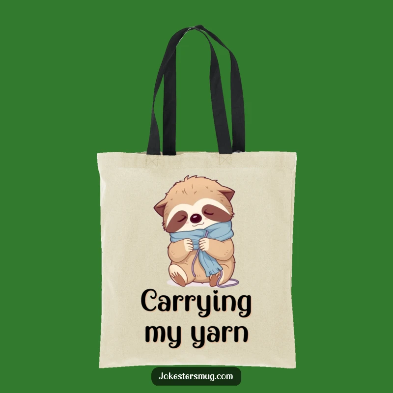 Funny Sloth Knitting Tote Bag: Spacious & Sleepy Crafter, Ideal Funny Gift