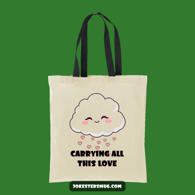 Funny Winking Cloud Tote Bag: Carry Love with Mischievous Style